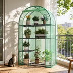 4-tier mini greenhouse for outdoors, 40" x 18", front angle view