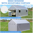 jocoevol carport 10x20 ft enclosed carport with roll-up, package contents