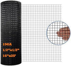 Black PVC Coated Hardware Cloth 16 Inch x 25 Foot -1/2 Inch x 1/2 Inch 19GA