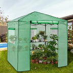 eagle peak 7x7 pop up greenhouse portable walk-in showing dimensions