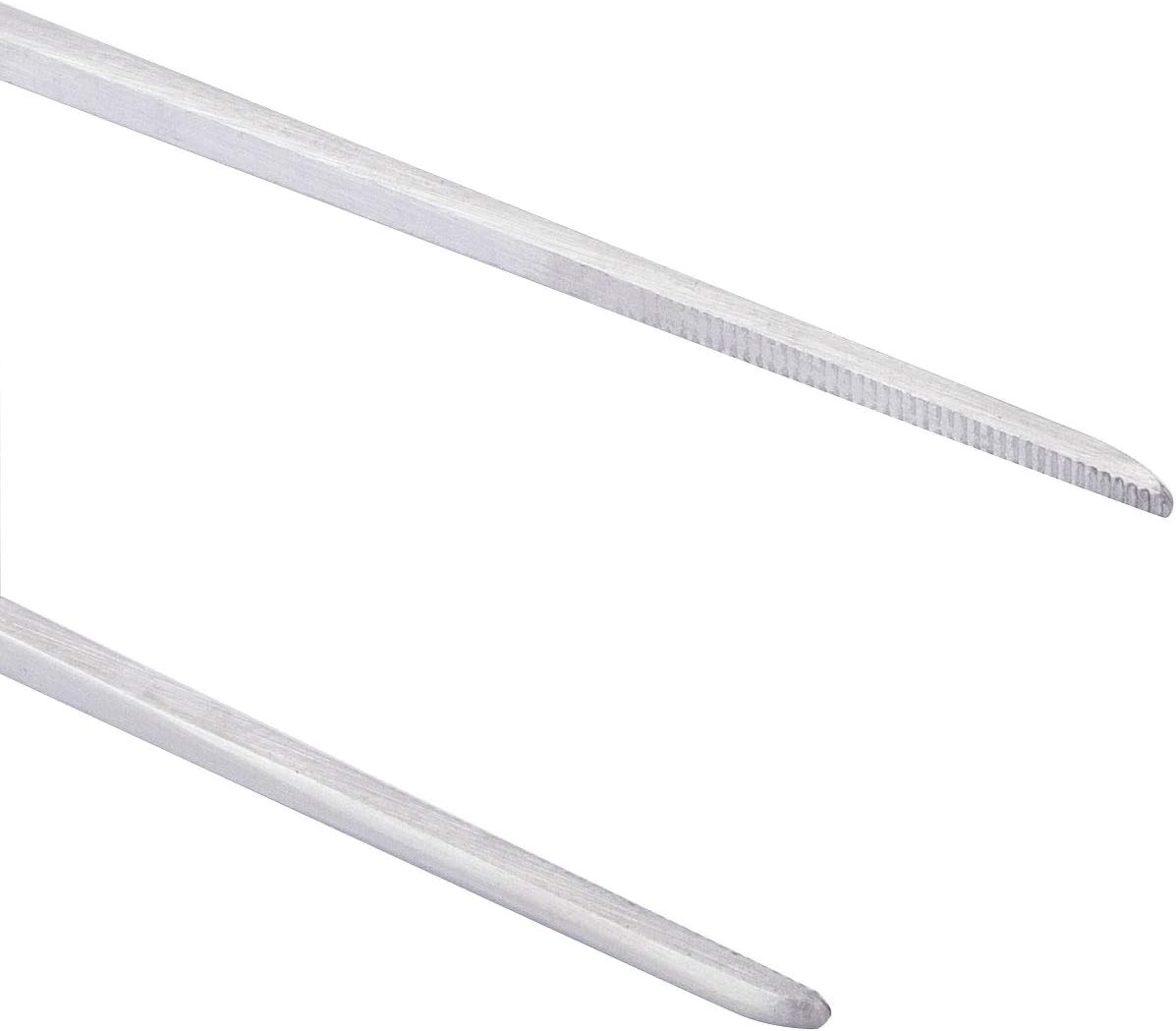 OIIKI Stainless Steel Polished Extra-Long 10.6 inch Tongs Tweezers | Long Tweezers with Precision Serrated Tips for Garden, Kitchen, Indoor & Outdoor