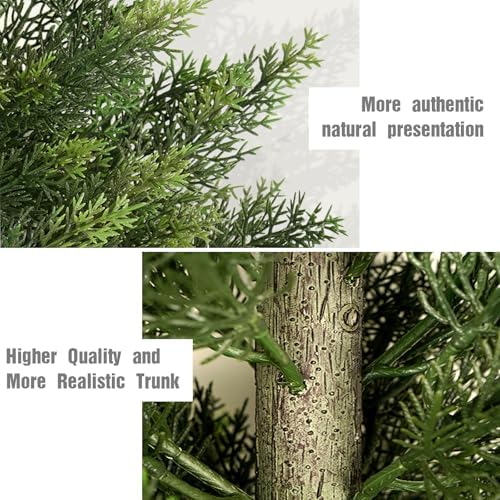 vitalismo 3ft uv-resistant artificial cedar trees for front, close-up detail