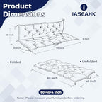iaseahk porch swing cushions, 60×40×4 inch, waterproof, navy showing dimensions