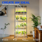 barrina cx91z indoor greenhouse with grow lights 5-tier, close-up detail