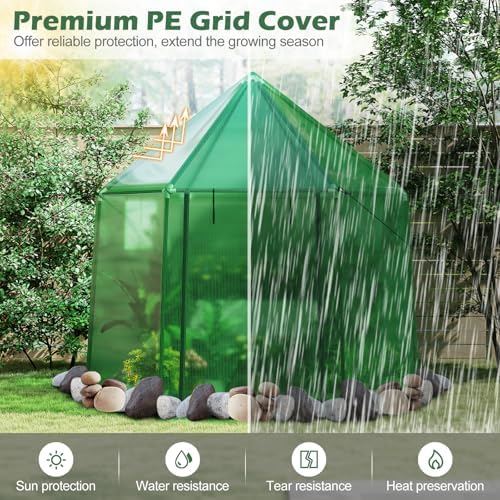 happygrill greenhouses for outdoors, portable greenhouse with pe shown in use