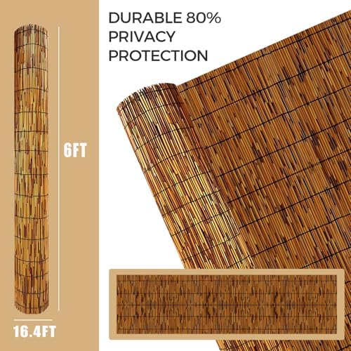natural reed fencing rolls,bamboo fencing rolls 6ft high, close-up detail