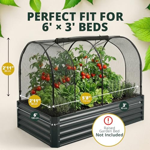 raised garden bed cover 6x3, crop cage for on a desk or shelf
