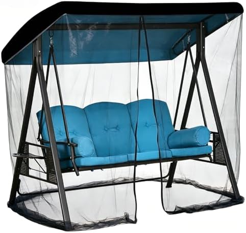6.7x6.7x4.1ft outdoor mosquito netting for swing/patio, three-person large, main product view