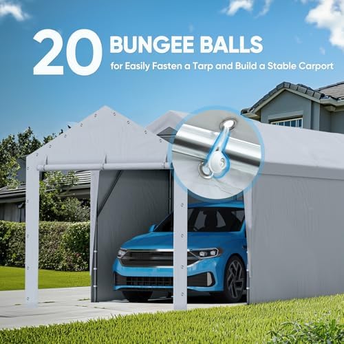 quictent 10 ft wide carport replacement canopy zipper showing dimensions