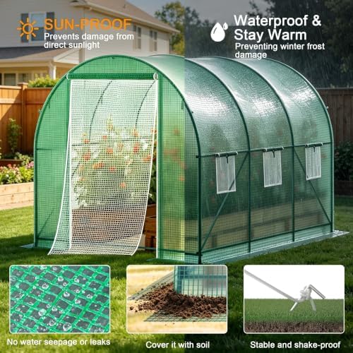 greenhouses for outdoors heavy duty 10x7x7 ft portable, package contents