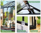 amerlife 7.5x16x7.5 ft walk-in polycarbonate greenhouse for outdoors, close-up detail