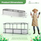 giantex raised garden bed w/greenhouse cover, outdoor oval, view 9