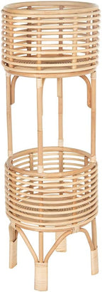 kouboo rattan indoor two-tier plant stand, natural planter, main product view