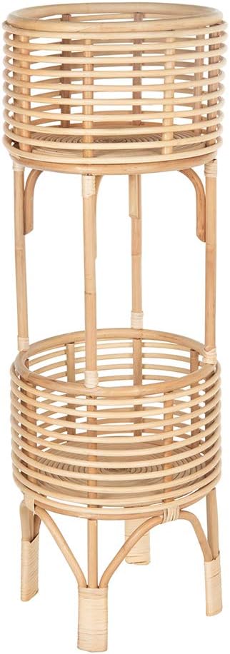 kouboo rattan indoor two-tier plant stand, natural planter, main product view