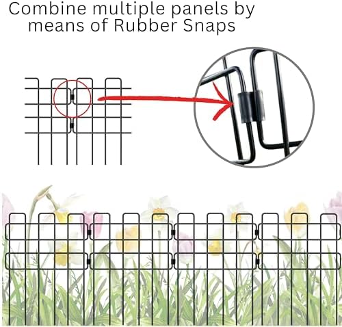 shoplala decorative garden fence border (20 panels) 12in(l) showing dimensions