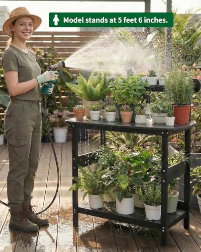 hips outdoor potting table bench with 3-tier storage, package contents