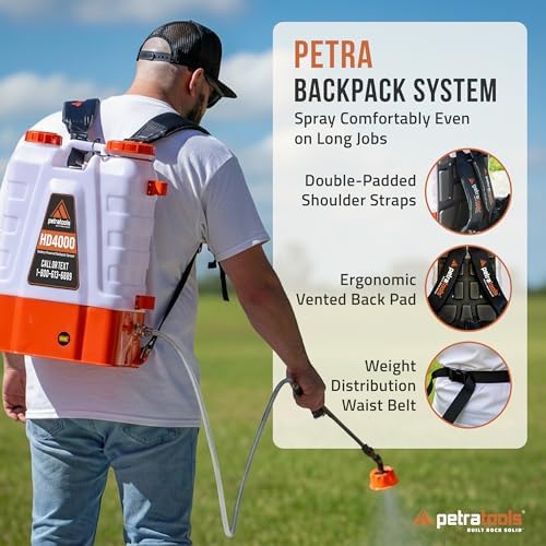 petratools hd4000 battery powered backpack sprayer, 6 hr showing dimensions