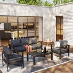 amopatio aluminum patio furniture set with 5'' thick, view 9