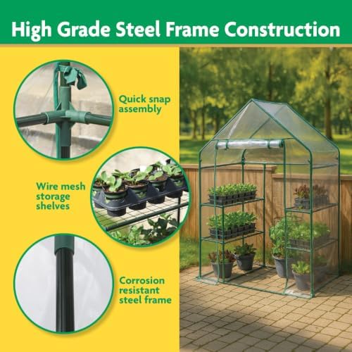 miracle-gro walk-in greenhouse, removable shelves, clear, 4'8"x29"x6'5, package contents