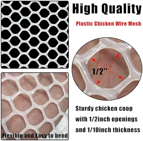 upgraded 15.7in x 33ft abs plastic chicken white, side view
