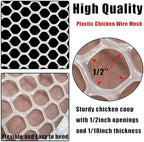 upgraded 15.7in x 33ft abs plastic chicken white, side view