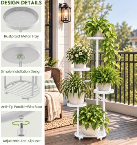 tosking tall 5-tier round metal corner plant stand, package contents