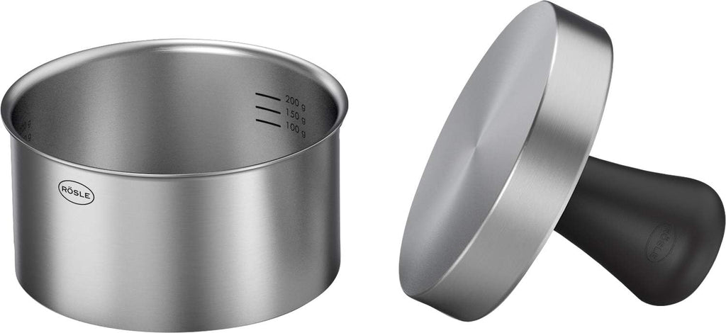 Rösle Burgerpresse PRO, Stainless Steel Burger Press, 11 cm Patty Maker, Dishwasher Safe, 12 x 12 x 9 cm
