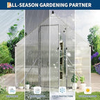 8'x10' aluminum-framed polycarbonate greenhouse, heavy duty polycarbonate greenhouse, side view