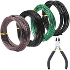 Swpeet 5Pcs 4 Sizes 1/1.5/2/ 3 mm Bonsai Training Wire 164 Feet Total with Wire Cutter, Aluminum Wire Bonsai Tool Kit, Bonsai Accessories for Bonsai Trees Indoor Garden DIY Tools