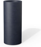 Kante 18.9 Inch Tall Cylindrical Planter, Large Round Plant Pots with Drainage Hole, Made with Concrete, Suitable for Indoor Outdoor Plants, Home Decor, Charcoal