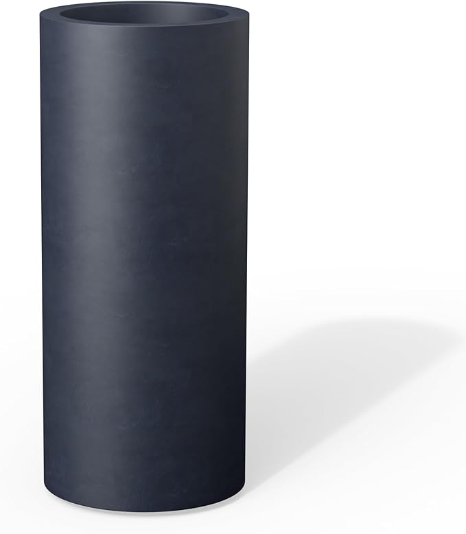 Kante 18.9 Inch Tall Cylindrical Planter, Large Round Plant Pots with Drainage Hole, Made with Concrete, Suitable for Indoor Outdoor Plants, Home Decor, Charcoal