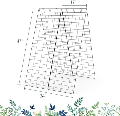 giantex 16 panels cucumber trellis, a-frame garden trellis, side view