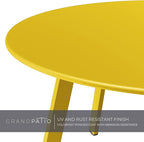 Grand patio Round Patio Coffee Table 2PC Weather Resistant Nesting Tables Including One Large Side Table and One Small End Table, Yellow
