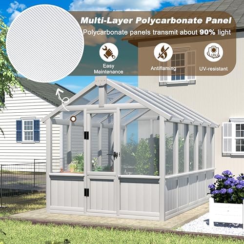 yardenaler 6x10 ft green house for outdoor, thicken, side view