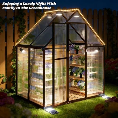 6x4ft outdoor greenhouse with roof vent, charcoal black, front angle view
