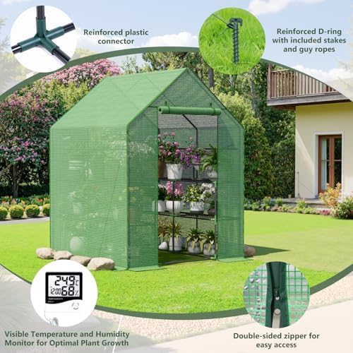 small greenhouse for outdoors, walk-in plant greenhouse with showing dimensions