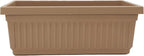 The HC Companies Venetian Window Planter Box w/Drain Plug - Long Planter Box for Windowsills, Balconies & More - Plastic Rectangular Outdoor Planters for Herbs & Flowers (18" Sandstone, Pack of 1)