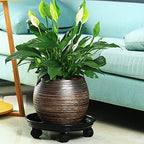 7 packs plant caddy with wheels 11.8" plastic, front angle view