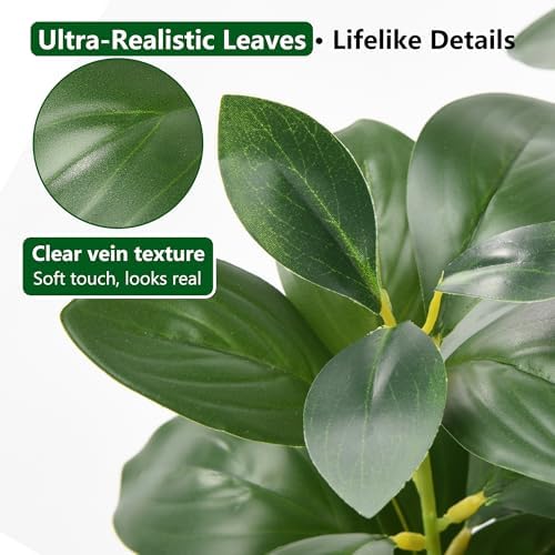 florisso fake plants artificial plants indoor, faux potted showing dimensions