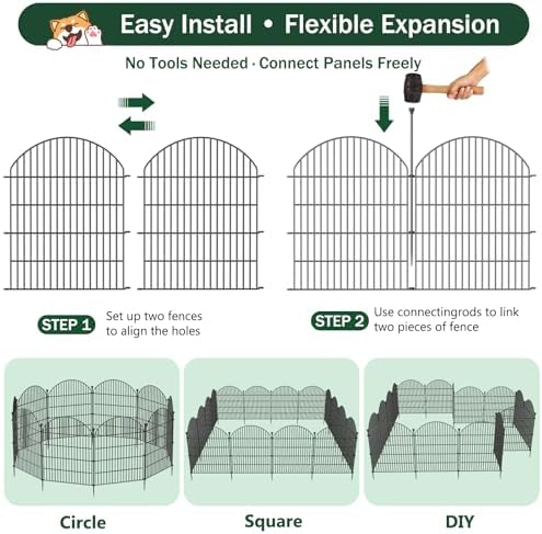 no dig garden fence panels, dog fence outdoor showing dimensions