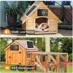 solar powered waterproof exhaust fan for chicken coop showing dimensions