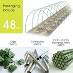 rifny garden hoops for raised beds, greenhouse hoops showing dimensions