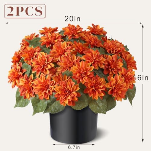 2 set fall artificial dahlia topiary ball trees, package contents