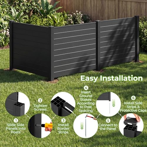 giantex no-dig air conditioner fence, 3 panels, 48''w, package contents