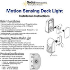xodus battery operated led deck/stair light, motion sensor, package contents