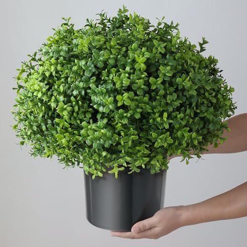 artificial boxwood topiary ball trees for front door, package contents