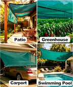 e.share 90% green shade cloth 10ft x 10ft showing dimensions