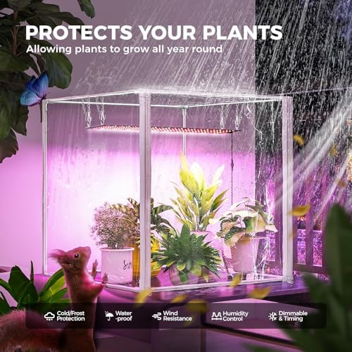 barrina cx60 indoor greenhouse with grow light 40w shown in use