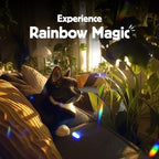kikkerland solar powered rainbow maker – prism suncatcher showing dimensions