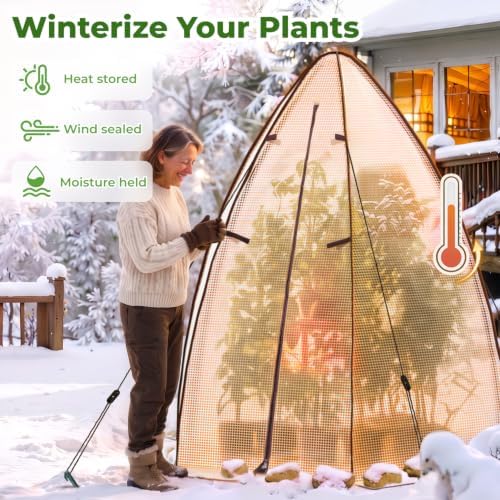 portable greenhouse for outsides, ohuhu heavy duty green shown in use